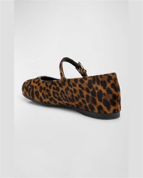 Prada Leopard Mary Jane Ballerina Flats 